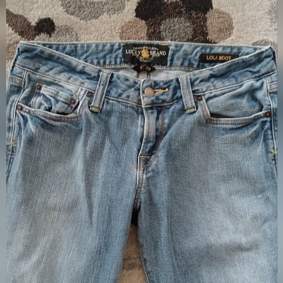 Lucky Brand Women's 8 / 29 (30x30) Lola Boot Cut Low Rise Blue Jeans Denim - Picture 6 of 13